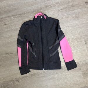 Vintage Yogini Kids Black and Pink Zip-Up Sweater